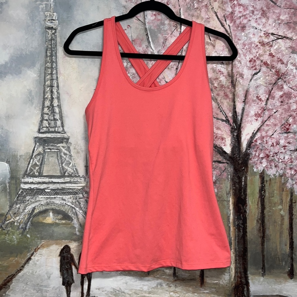 Soybu Lotus Fit Yoga Fitness Pink Peach Tank Top sz M EUC